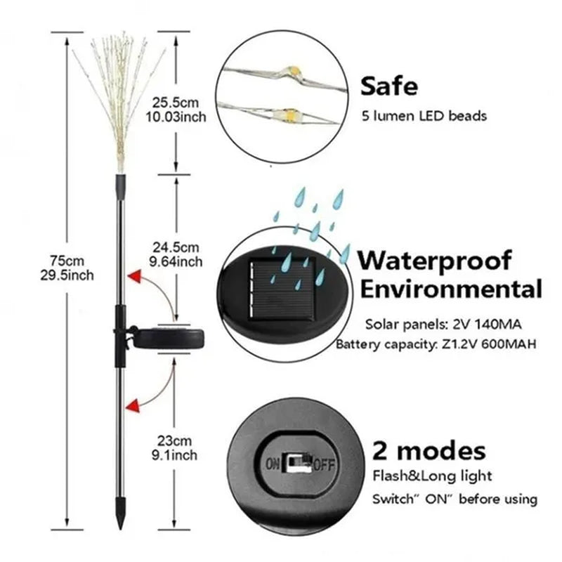 Solar Gypsophila Garden Lights Outdoor Dandelion Lamp for Lawn Landscape Christmas Garden Party