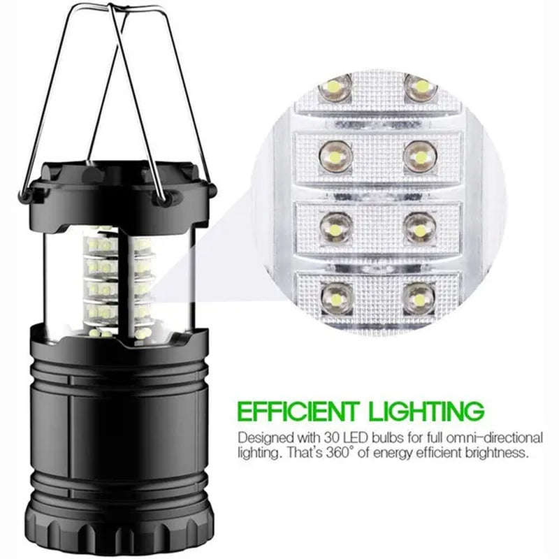 30 LED Portable Camping Lantern Battery Operated Torch Light Tent Lamp