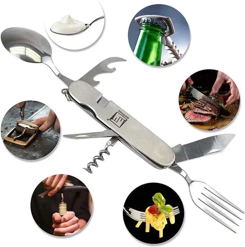 Wellmax Camping Utensils Cooking Set, Camping Cookware with Kitchen Knife and Equipment, Camping Accessories and Supplies with Travel Organizer