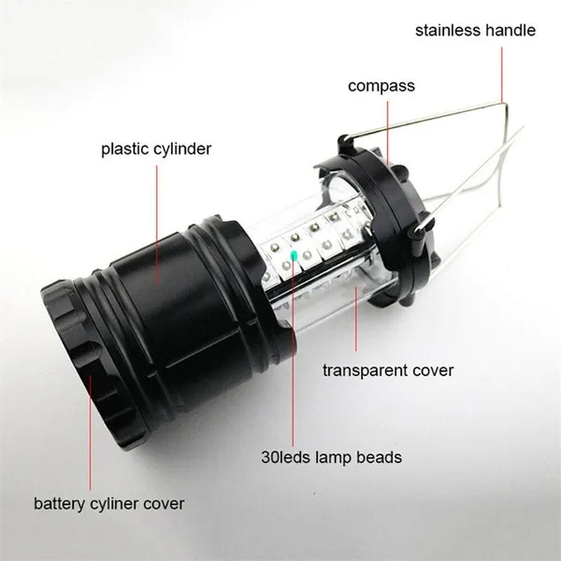30 LED Portable Camping Lantern Battery Operated Torch Light Tent Lamp