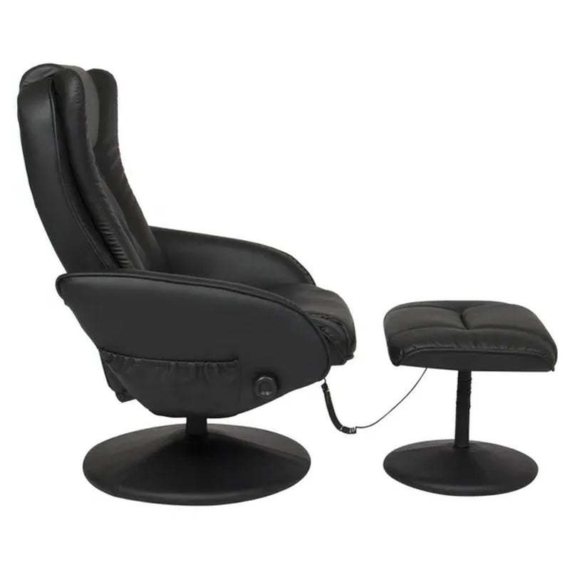 Faux Leather Electric Massage Recliner Chair W/ Ottoman