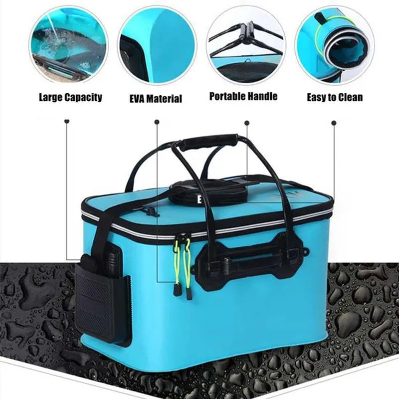 5 Color Outdoor Fishing Bucket Folding Fishing Gear Portable Camping Hiking Bucket with Handle Fishing Bags