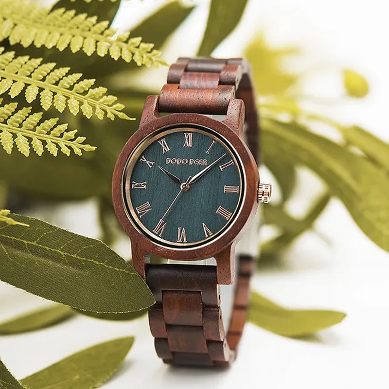 DODO DEER New Design Wood Watch for Women Simple Retro Roman Numerals Dial Rosewood Quartz Watch Anniversary Gift Exquisite Wooden Box Dropshipping