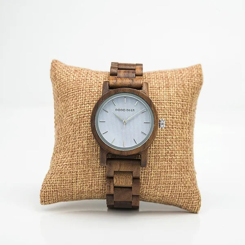 DODO DEER New Design Wood Watch for Women Simple Retro Roman Numerals Dial Rosewood Quartz Watch Anniversary Gift Exquisite Wooden Box Dropshipping