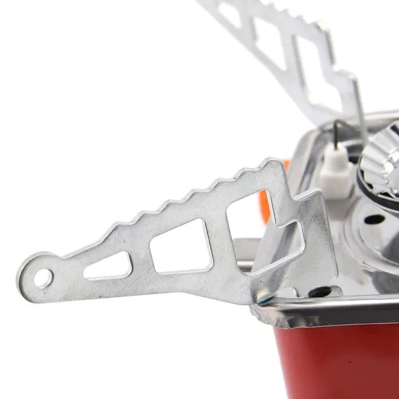 Outdoor Mini Camping Gas Stove Portable Folding Windproof Picnic Backpacking Stove Stainless Steel Cooker Adjustable Flame