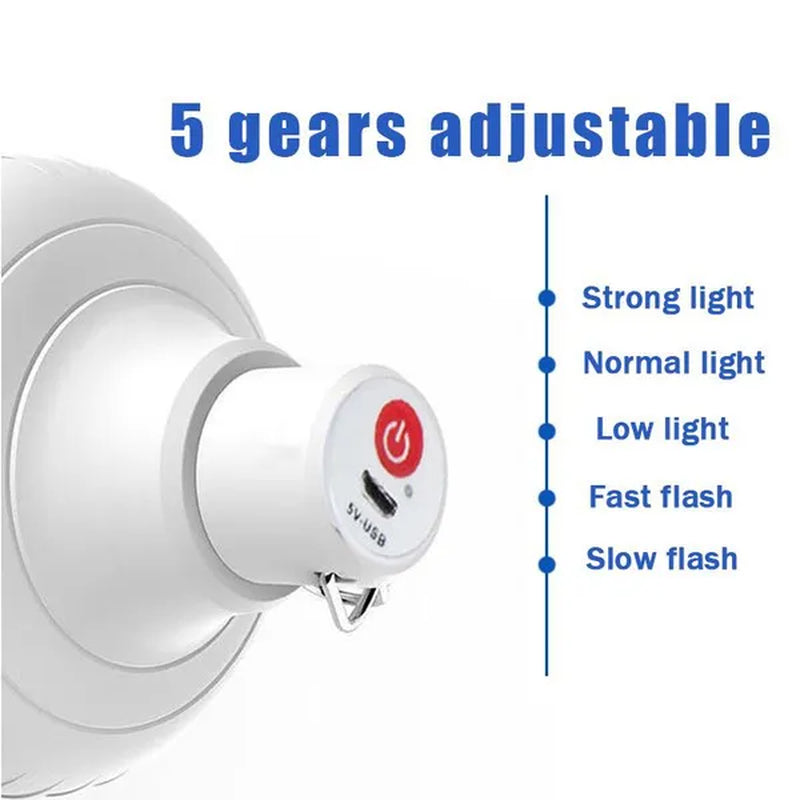 1Pc Portable Camping Lantern Bulb High Power Hanging Tents Lighting Equipment Emergency LED Lamp Usb Rechargeable Outdoor Lights for Camping Hiking Night Market Backpacking Reading Fishing (20W/40W/80W/100W/150W/200W)