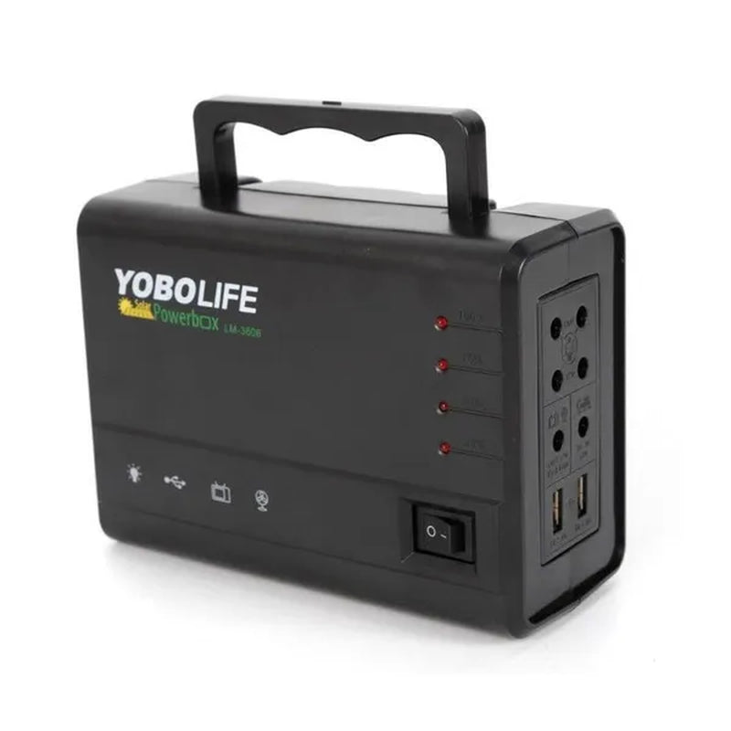 12V 4A Portable Solar Panel Power Generator Emergency Energy Storage Kit with 4 LED Lights USB Charger