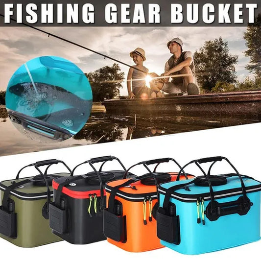 5 Color Outdoor Fishing Bucket Folding Fishing Gear Portable Camping Hiking Bucket with Handle Fishing Bags