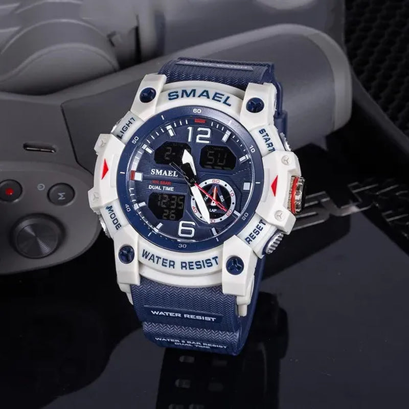 SMAEL Transparent Shell Design Led Digital Watches Fashion Waterproof Sports Watch Dual Display Stopwatches Student