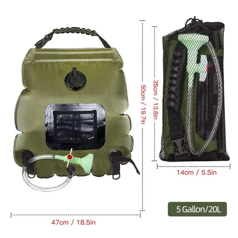 20L Outdoor Camping Shower Water Bag Solar Heating Portable Shower Camping Hiking Climbing Bath Equipment Ducha Portatil Camping