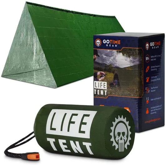 Gear Life Tent Emergency Survival Shelter – 2 Person Emergency Tent – Use as Survival Tent, Emergency Shelter, Tube Tent, Survival Tarp - Includes Survival Whistle & Paracord