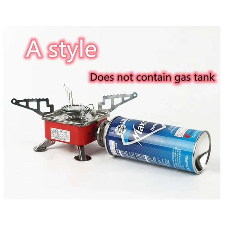 Outdoor Mini Camping Gas Stove Portable Folding Windproof Picnic Backpacking Stove Stainless Steel Cooker Adjustable Flame