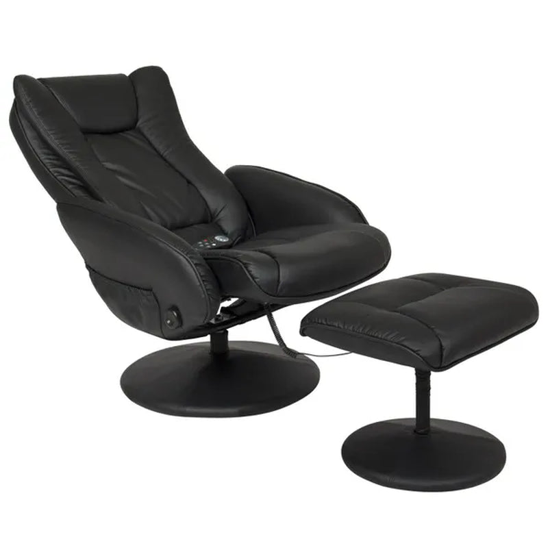Faux Leather Electric Massage Recliner Chair W/ Ottoman