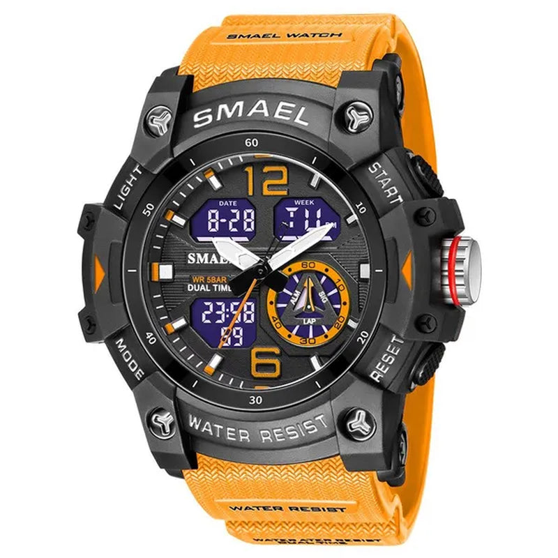 SMAEL Transparent Shell Design Led Digital Watches Fashion Waterproof Sports Watch Dual Display Stopwatches Student
