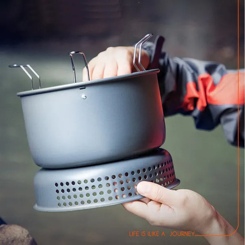 Bulin Outdoor Picnic Hiking Camping Equipment Multipurpose Alcohol Gas Stove Pot Set