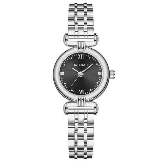 SANDA Brand 1126 Fashion Elegant Watch for Women Week Date Display Unique Sun Patternl Dial Steel Strap Design Ladies Quartz Watch