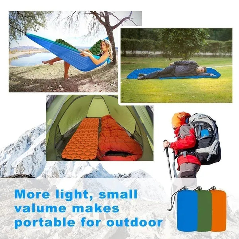 Waterproof Portable Camping Sleeping Pad - Ultralight Compact Inflating Pads, Portable Camping Mat Suit for Outdoor Hiking, Backpacking, Hammock and Travel - Air Cell Design with Folding Carry Bags Accessories,Inflatable Bag Optional(With/Without Pillow)