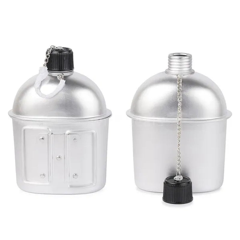4PCS Army Military Water Bottle Camping Hiking Canteen Cup Portable for Outdoor