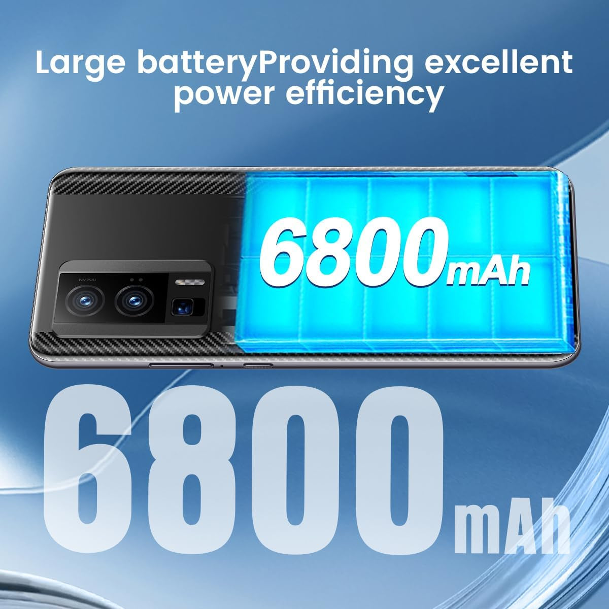 K60 5G Phone Unlocked 2024 Android 13 Cell Phone 24MP+64MP Camera Dual SIM Android Phone with 8GB+256GB 8-Core Smartphone 6800Mah Battery Standby(Graphite Black)
