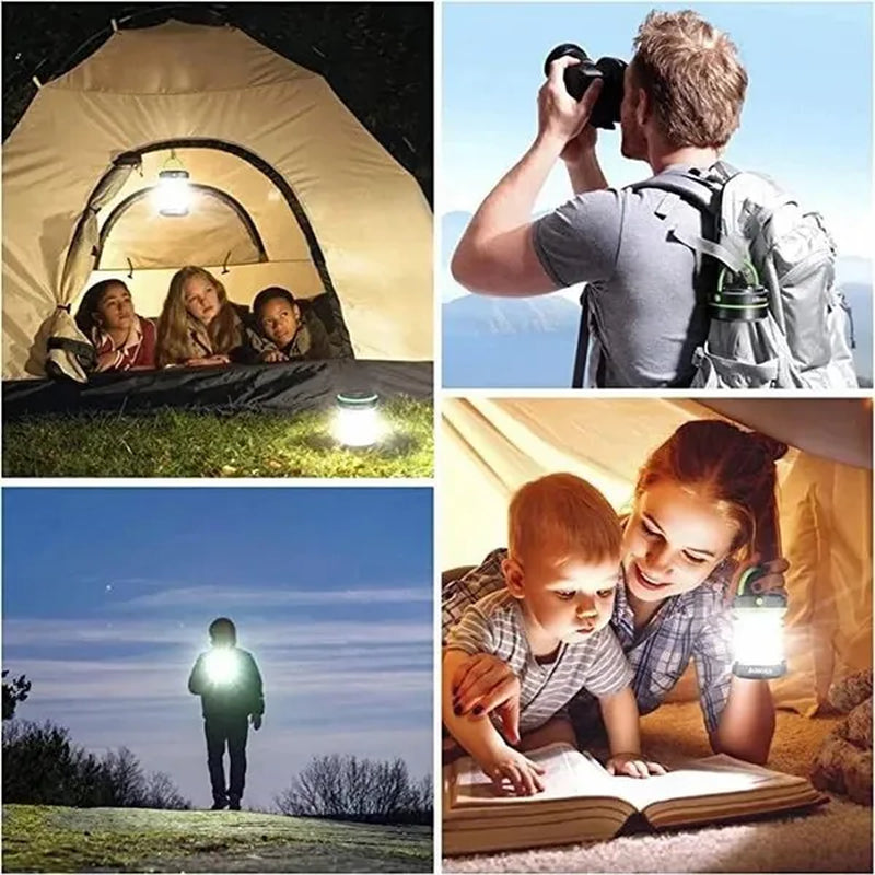 Camping Lantern Foldable Rechargeable Lamp Waterproof Flashlight Portable Power Bank Tent Fishing Travel Camping Light