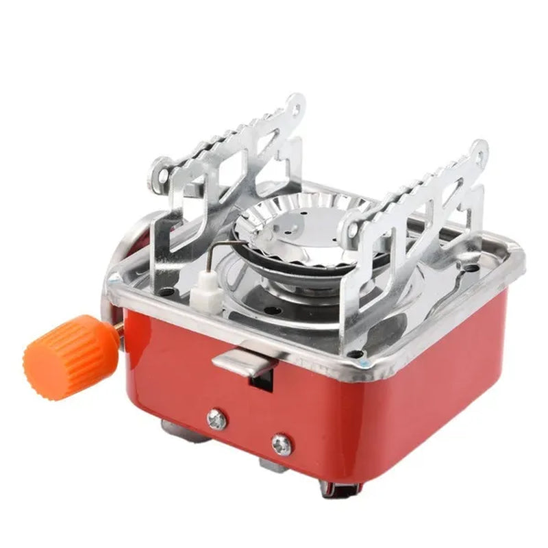 Outdoor Mini Camping Gas Stove Portable Folding Windproof Picnic Backpacking Stove Stainless Steel Cooker Adjustable Flame