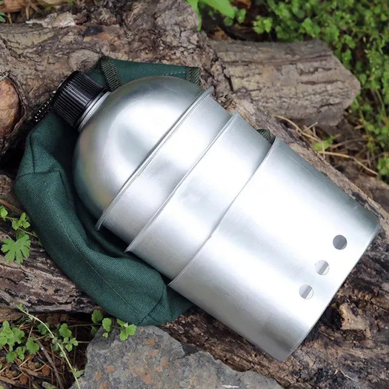 4PCS Army Military Water Bottle Camping Hiking Canteen Cup Portable for Outdoor