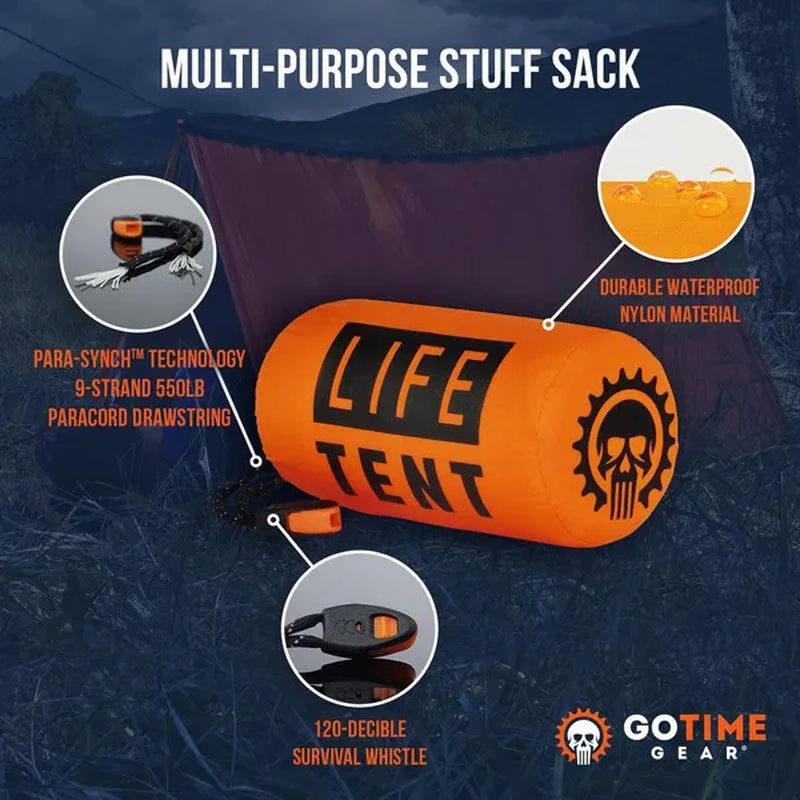 Gear Life Tent Emergency Survival Shelter – 2 Person Emergency Tent – Use as Survival Tent, Emergency Shelter, Tube Tent, Survival Tarp - Includes Survival Whistle & Paracord