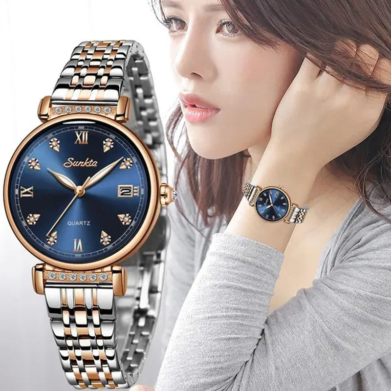 New Women Watch Top Luxury Brand Creative Design Steel Women'S Wrist Watches Female Clock Relogio Feminino