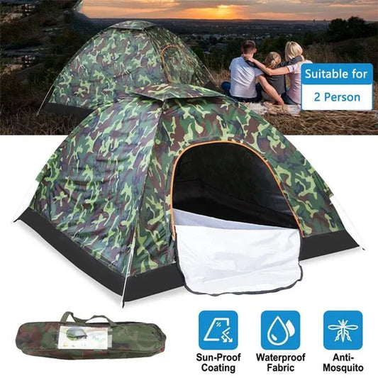 2 Person Camping Dome Tent Waterproof Outdoor Tent with Top Rainfly Easy Set Up
