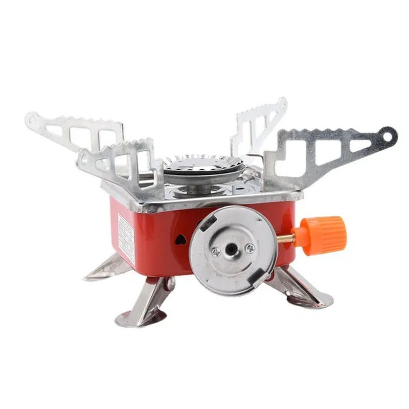 Outdoor Mini Camping Gas Stove Portable Folding Windproof Picnic Backpacking Stove Stainless Steel Cooker Adjustable Flame