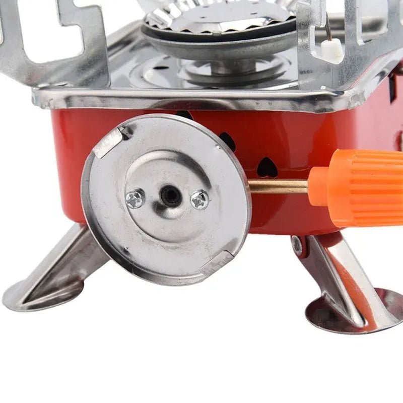 Outdoor Mini Camping Gas Stove Portable Folding Windproof Picnic Backpacking Stove Stainless Steel Cooker Adjustable Flame