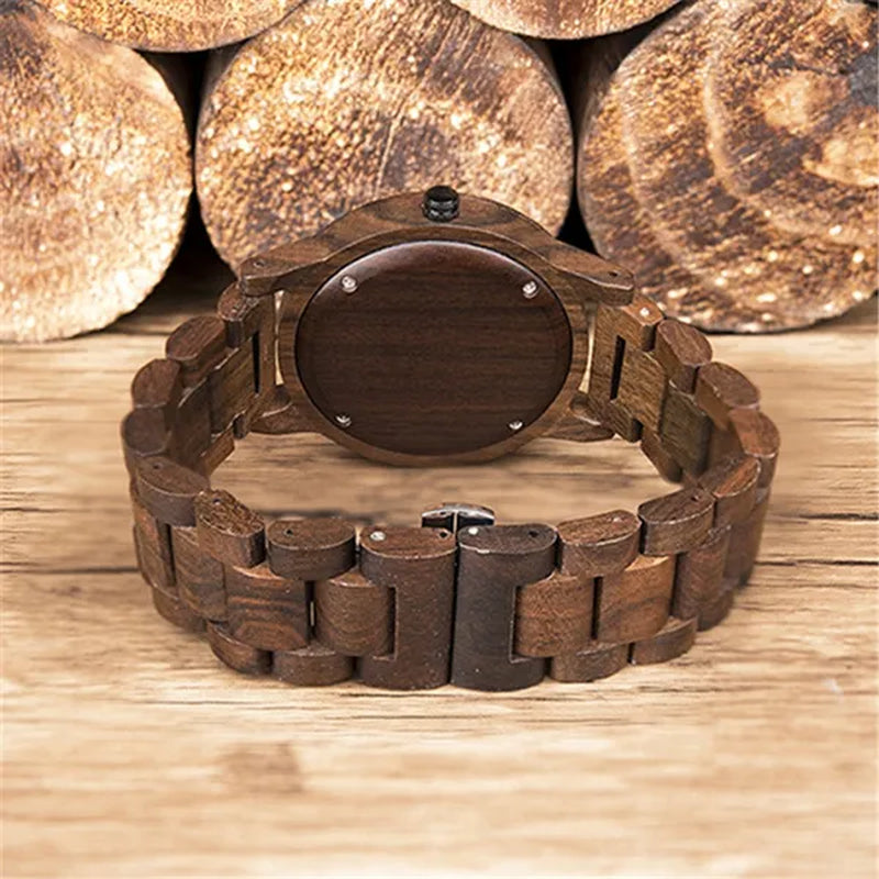 DODO DEER Natural Wood Male Quartz Classic Retro Watch Men'S Ebony Watch Designer Watch Drop Shipping