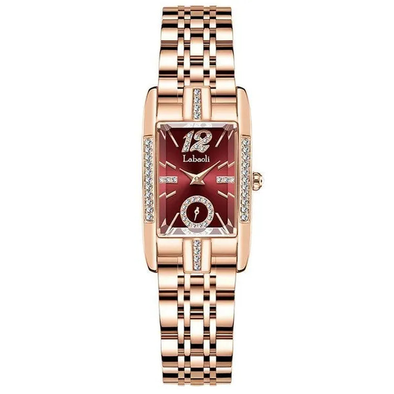Labaoli New-Style Women'S Square Watches for Ladies Female Wrist Watch Solid Steel Strap Waterproof Casual Quartz Watches for Women with Embedded Zircon