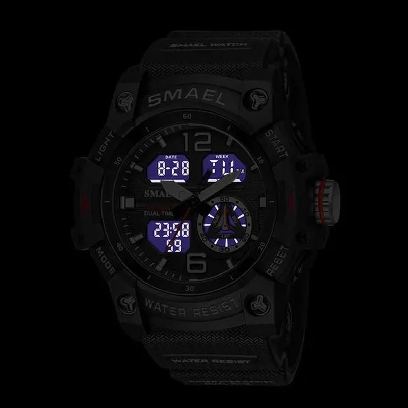 SMAEL Transparent Shell Design Led Digital Watches Fashion Waterproof Sports Watch Dual Display Stopwatches Student