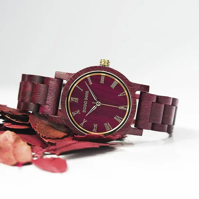 DODO DEER New Design Wood Watch for Women Simple Retro Roman Numerals Dial Rosewood Quartz Watch Anniversary Gift Exquisite Wooden Box Dropshipping