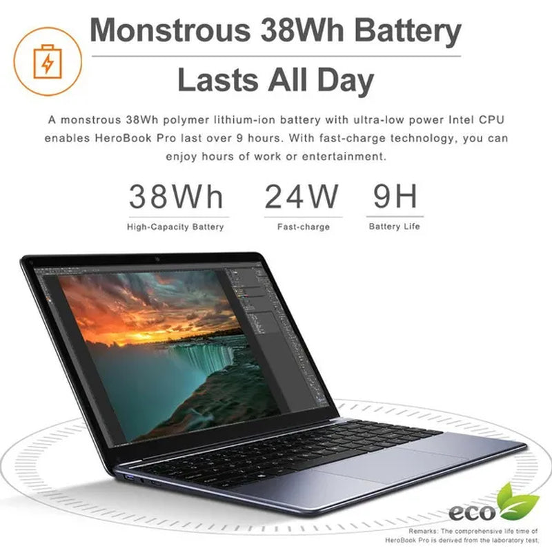 2023 14.1 Inch Herbook Pro Win10 Intel J3455/N4000 8GB+128GB /8GB+256GB Laptop Pc(Memory Card)