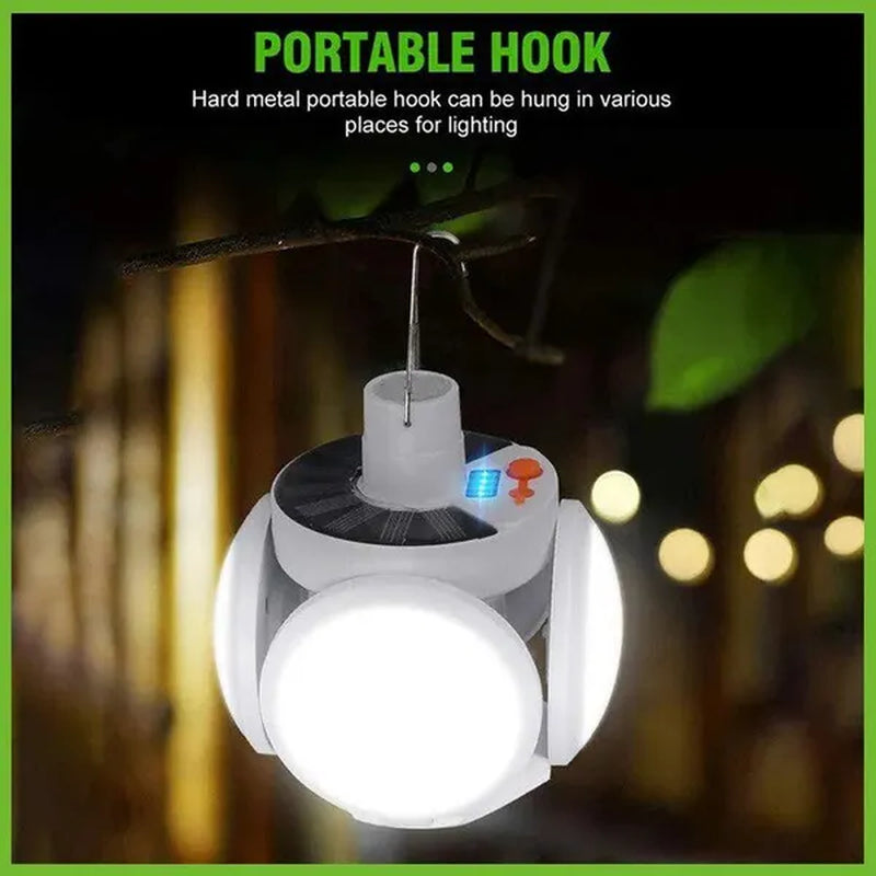 Solar Light Bulb Camping Solar LED Light USB Rechargeable 5Lighting Modes Tent Hanging Bulb for Outdoor Hiking Emergency Outage