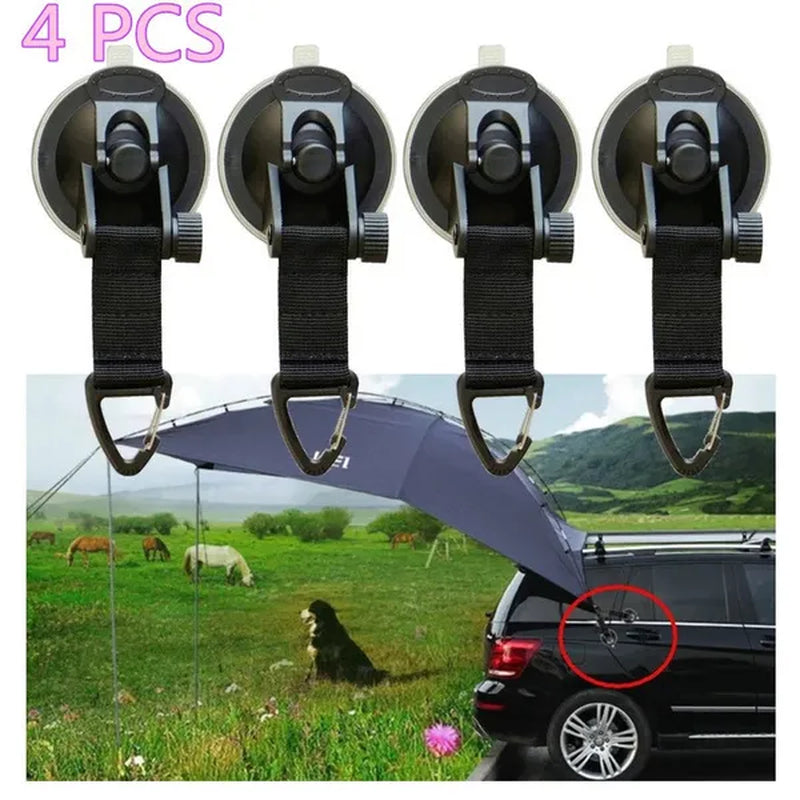 1/2/4Pcs/Set Outdoor Car Tent Suction Cup Universal Hook Tie down Camping Tarp as Car Side Awning Pool Tarpaulins Tents Securing Hook Suitable for Tesla Field Tent