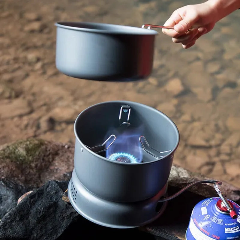 Bulin Outdoor Picnic Hiking Camping Equipment Multipurpose Alcohol Gas Stove Pot Set