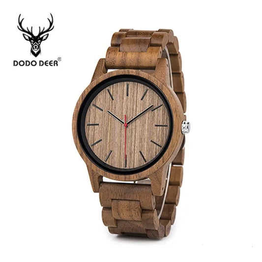 DODO DEER Natural Wood Male Quartz Classic Retro Watch Men'S Ebony Watch Designer Watch Drop Shipping