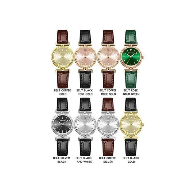 SANDA Brand 1124 Retro Fashion Elegant Watch for Women Unique Minimal round Dial Design Ladies Quartz Watch