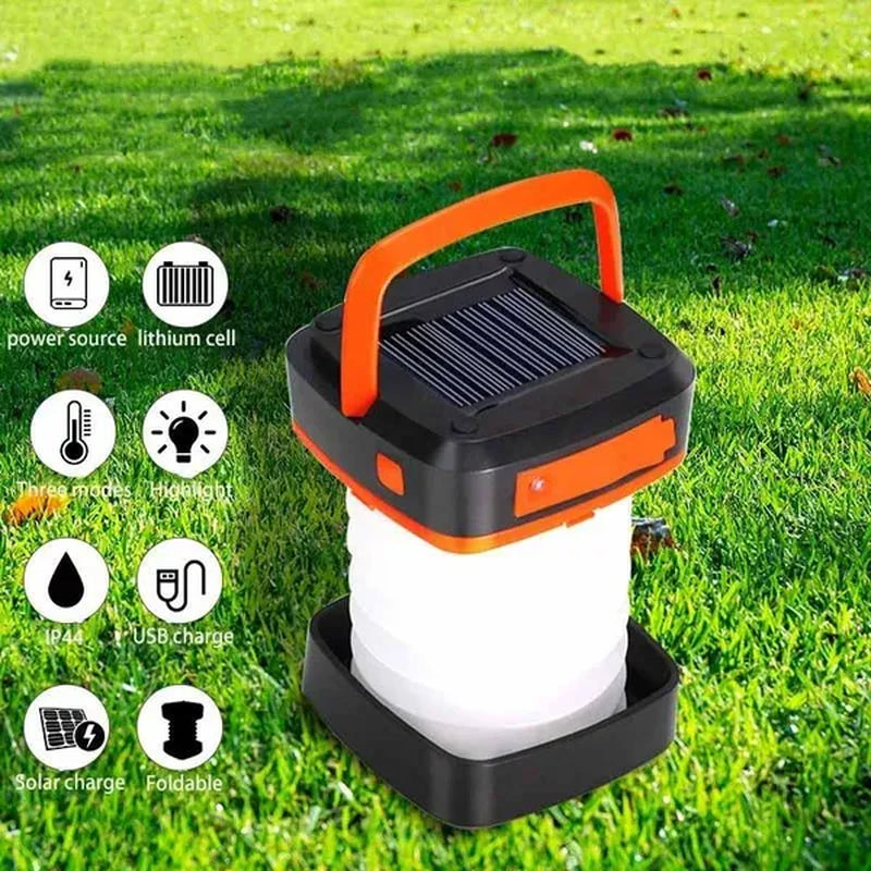 Camping Lantern Foldable Rechargeable Lamp Waterproof Flashlight Portable Power Bank Tent Fishing Travel Camping Light