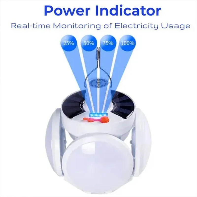 Solar Light Bulb Camping Solar LED Light USB Rechargeable 5Lighting Modes Tent Hanging Bulb for Outdoor Hiking Emergency Outage