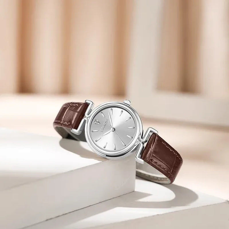 SANDA Brand 1124 Retro Fashion Elegant Watch for Women Unique Minimal round Dial Design Ladies Quartz Watch