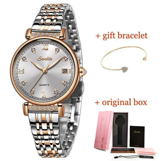 New Women Watch Top Luxury Brand Creative Design Steel Women'S Wrist Watches Female Clock Relogio Feminino