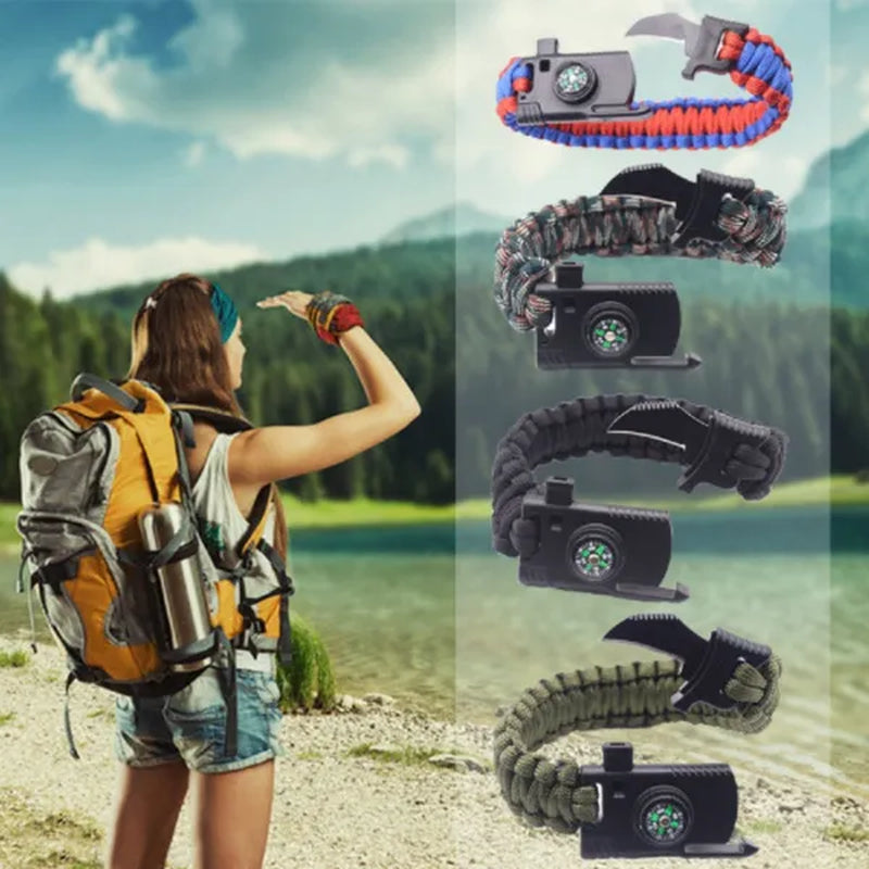 Outdoor Multi Tools Survival Emergency Bracelet with Tool Camping Survival Multi - Functional Hand Rope Umbrella Rope