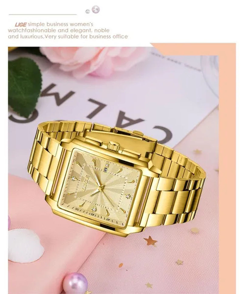 LIGE Fashion Waterproof Watch for Women Top Brand Luxury Women Watch Casual Sport Date Women'S Quartz Wristwatches Montre Femme
