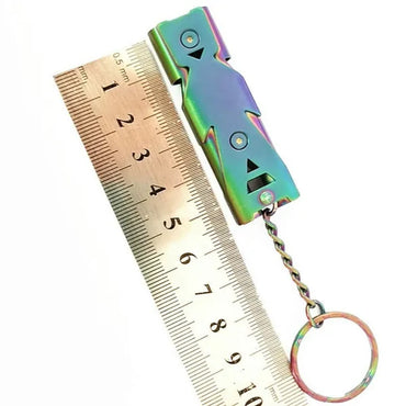 150Db Double Tube Survival Whistle Lifesaving Emergency SOS Outdoor Camping Survival Whistle Training Pets Stainless Steel Whistle