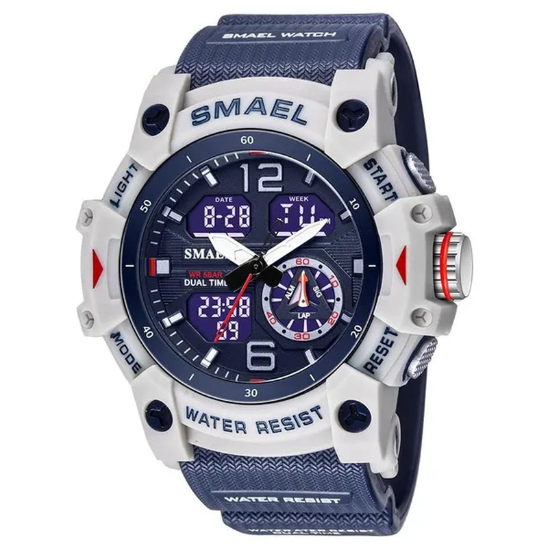 SMAEL Transparent Shell Design Led Digital Watches Fashion Waterproof Sports Watch Dual Display Stopwatches Student