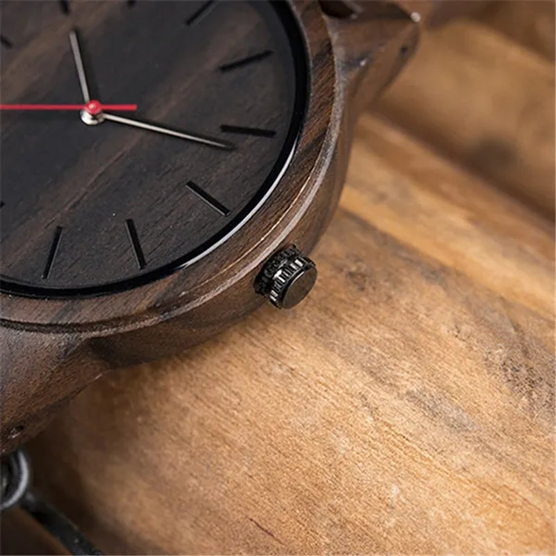 DODO DEER Natural Wood Male Quartz Classic Retro Watch Men'S Ebony Watch Designer Watch Drop Shipping